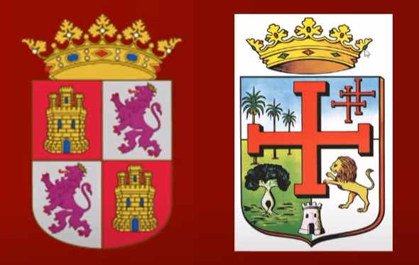 Escudo de España y escudo de Santa Cruz