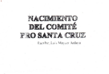 Nacimiento del Comité Pro Santa Cruz (portada).