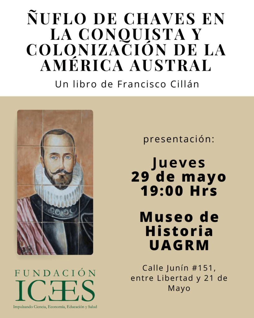 Invitación presentación libro "Ñuflo de Chaves en la conquista de la Bolivia oriental".
