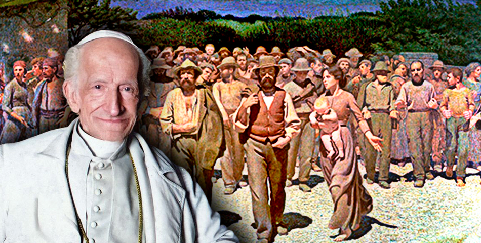 León XIII y la cuestión social. Fotocomposición: Aarón Mariscal.
